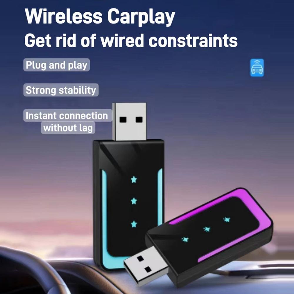 

Wireless Carplay Adapter USB Carplay Stick Convert Wired to Wireless Android Auto Dongle for Cars with Carplay Blue/Black