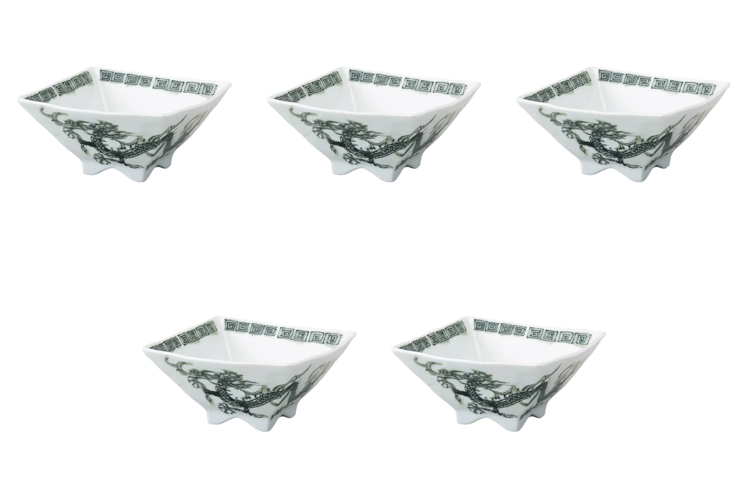 

Set of 5 Dragon and Tiger Black Square Bowls x x 10 cm Ramen Bowls by Setomonohonpo 7.0 [21 20.5 (1450cc)]