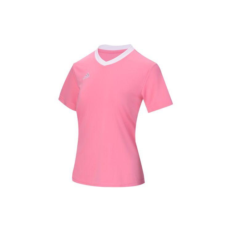 Adidas Solid Color Logo Casual Sports Quick-Dry Short Sleeve T-Shirt Women Tops Pink HC5075