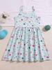Summer European-American Girls' Cartoon Strappy Princess Dress - Round Neck