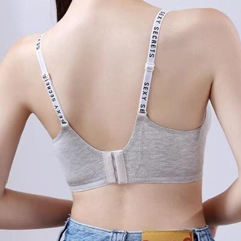 Women's Sexy Push Up Bralette Seamless Wireless Sleep Bras Soft Padded Letter Print Bra Underwear Comfortable Lingerie