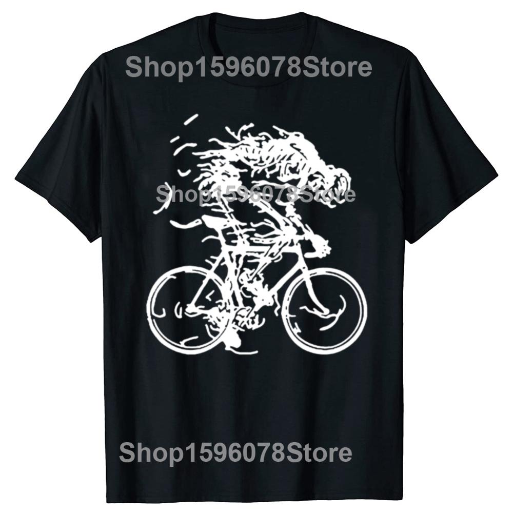 Novelty Awesome Bicycle Skull Ride Like Hell T Shirt Mountain Bike Cycling Graphic Streetwear Short Sleeve Birthday Gift Tshirt