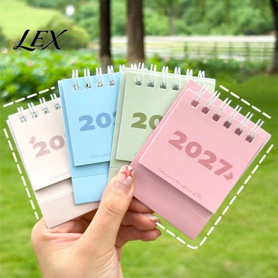 Functional Workstation Memo Pad Mini Desk Calendar 2027, Jan. 2027 to Dec. Standing Flip Small Desktop Time Management Tool Calendar, 12 Monthly