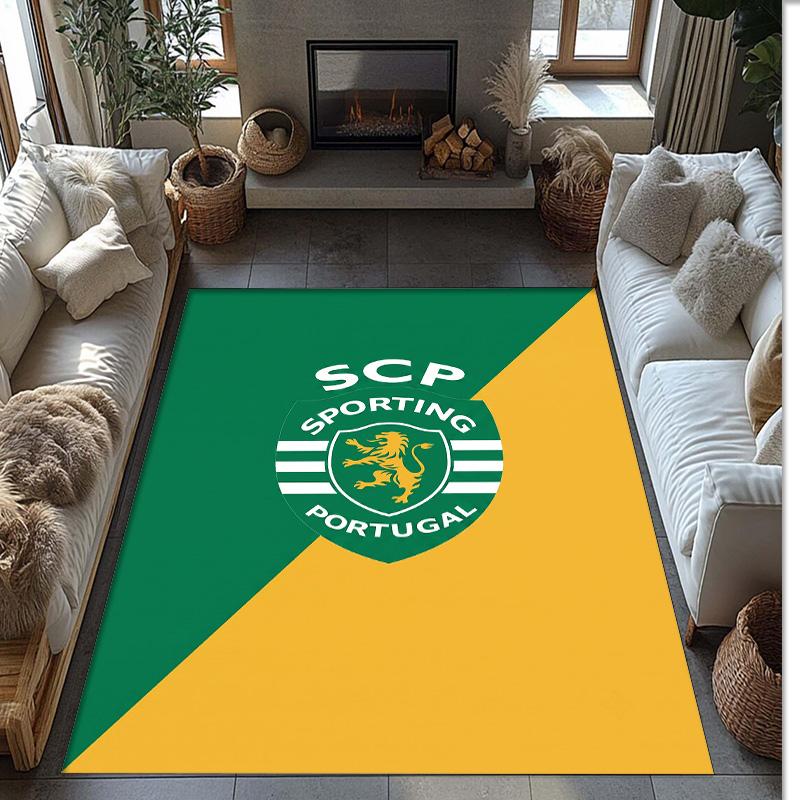 Sporting CP FC Soccer Football Pattern Soft Area Rug Non Slip Indoor Floor Carpet Sports Decor Mat for Bedroom