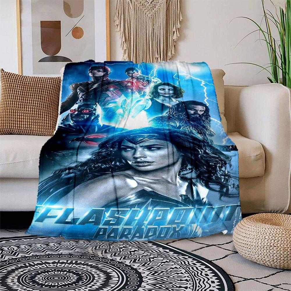 

Justice League Flashpoint Paradox Poster PrintBlanket Flannel Throw Blanket for Sofa, Bed, Travel, Camping, Office, Couch, Chair 80cm×120cm