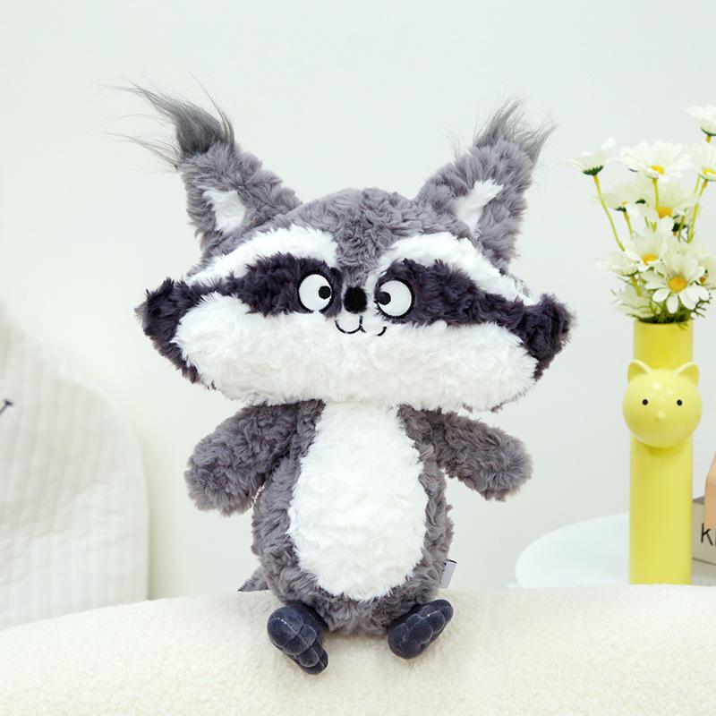 Funny doll fox plush toy cute little fox doll children's birthday gift throw pillow