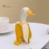 Realistic Resin Craft Creative Banana Duck Figurine, Sculpture, Novelty Art Micro Landscape Accessory Statue, Funny Desk Ornament for Home Office