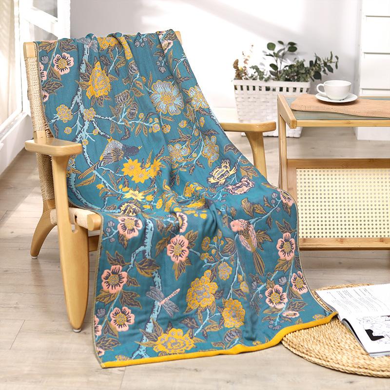 80x160cm Hibiskusblüten Großes Badetuch Baumwolle Nickerchen Decke Boho Jacquard Weiche Tröster Decke Strandtuch
