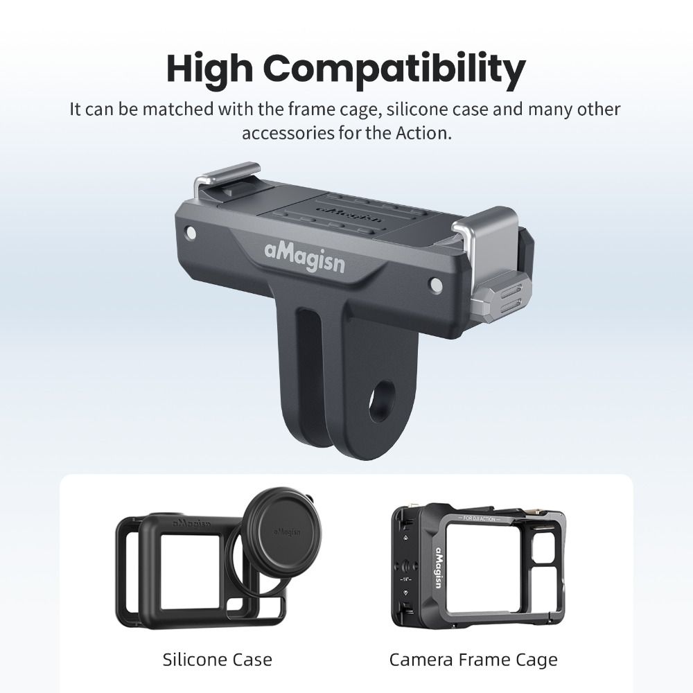Quick Release Magnetic Mount Adapter for DJI Osmo 360/Action 5 Pro 3 4 Action Camera Accessories