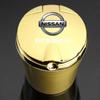 Car Ashtray With LED Light Universal Alloy Ash Tray Aluminum Cup Sticker For Nissan Rogue Pathfinder X-Trail GTR Note Qashqai