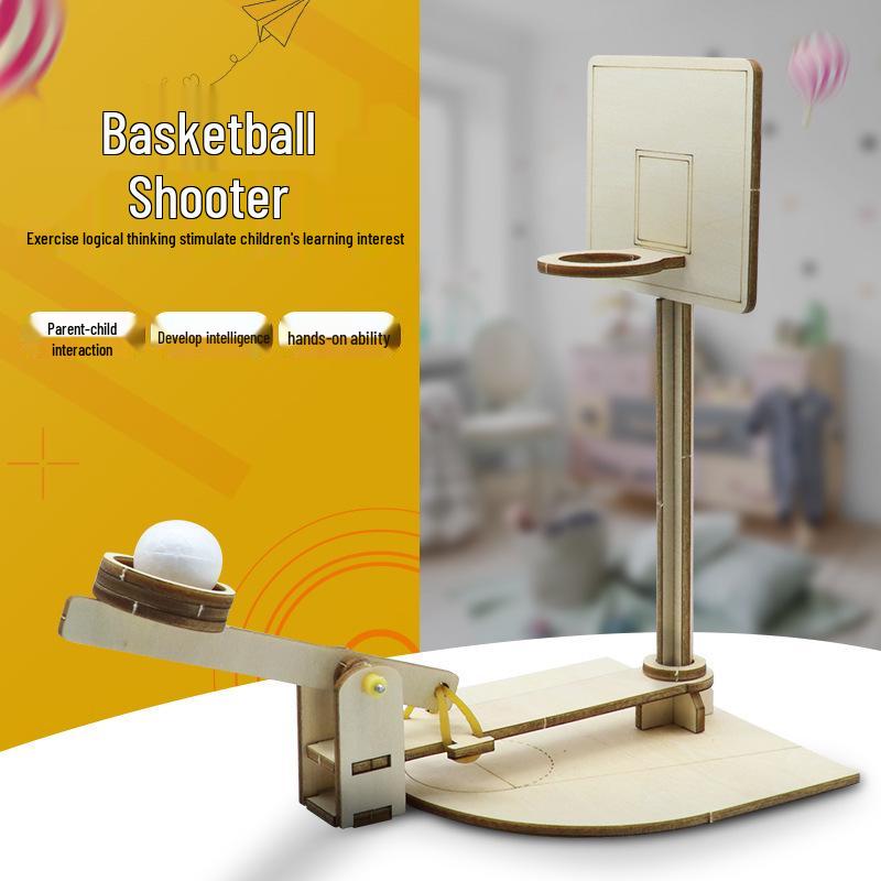 Wooden DIY Basketball Hoop for Science Experiments: Educational Physics Kit for Children