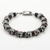 Neu eingeführter Perlenarmband, Neues Armband aus Edelstahl mit Totenkopf, Hochwertiges Armband aus Natursteinperlen