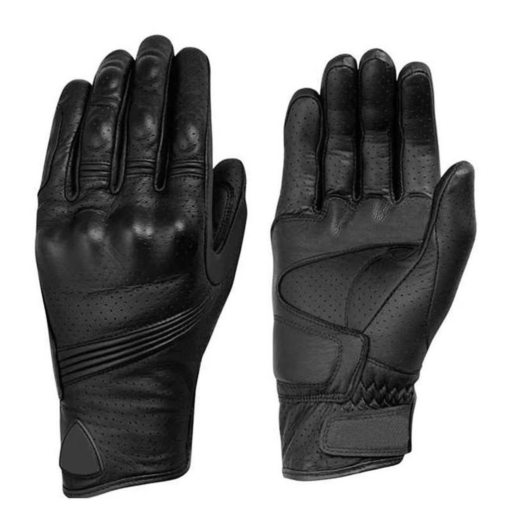 Full Leather Gloves Anti Slip Cold Weather Riding Gloves for Motorcycle Driving Black L