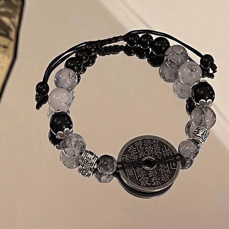 Zen ancient style new Chinese style mountain ghost spending money bracelet niche design retro tai chi gossip versatile