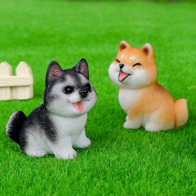 Tiny Dog Figurine Little Pet Resin Ornament Miniature Animal Figures for Micro Fairy Garden Landscape DIY Crafts Aquarium Plant Pot Decor