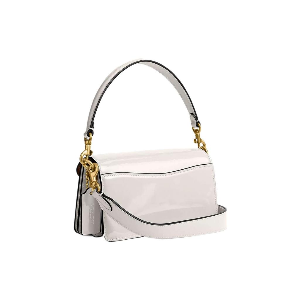 Coach Tabby 20 Embossed Classic Monogram Flap Logo Lock Hardware Patent Leather Handbag Small Women handbag White CM556-B4HA