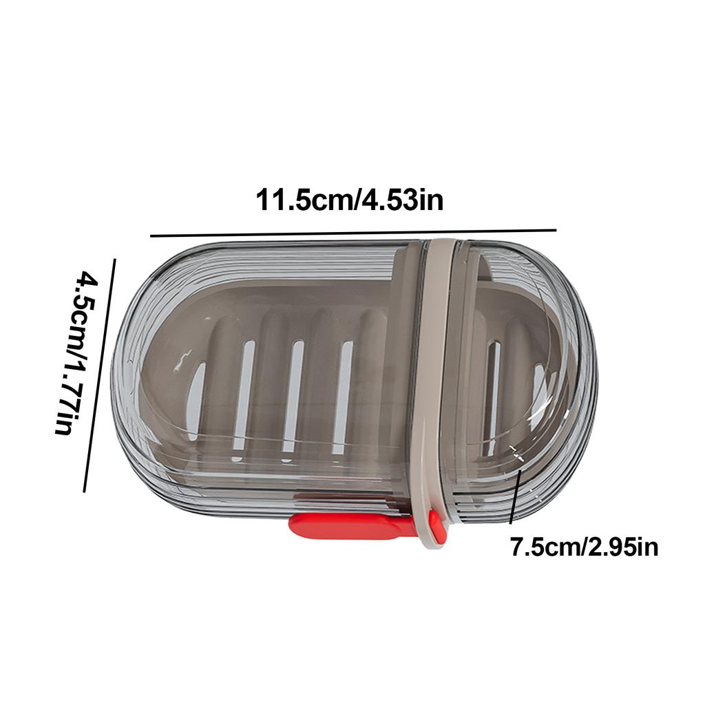 Portable Travel Soap Dish With Drain Water Bathroom Supplies Waterproof Sealed Transparent Bathroom Holders And Dispensers