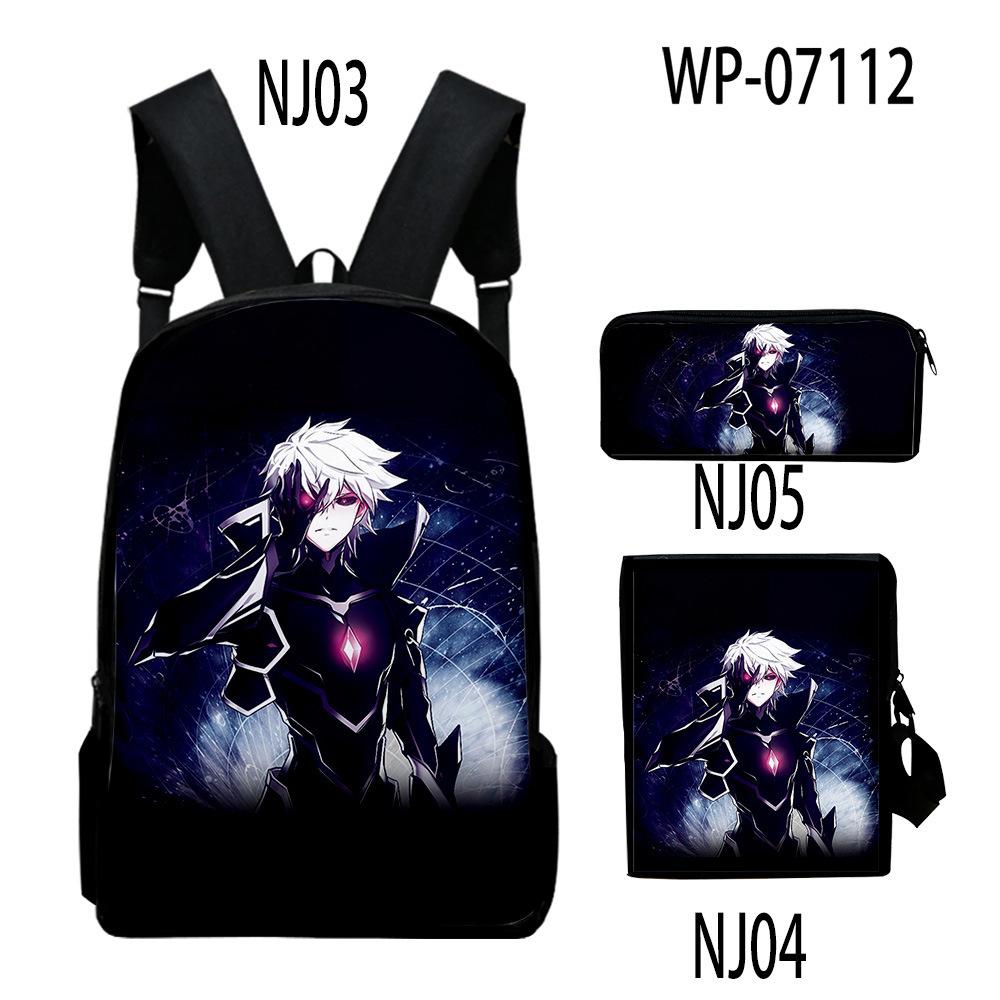 Classique Original Cool Danmachi Impression 3D 3 pièces/Ensemble élève Sacs d'école Sac à dos pour ordinateur portable Sac à dos Sac à bandoulière incliné Trousse