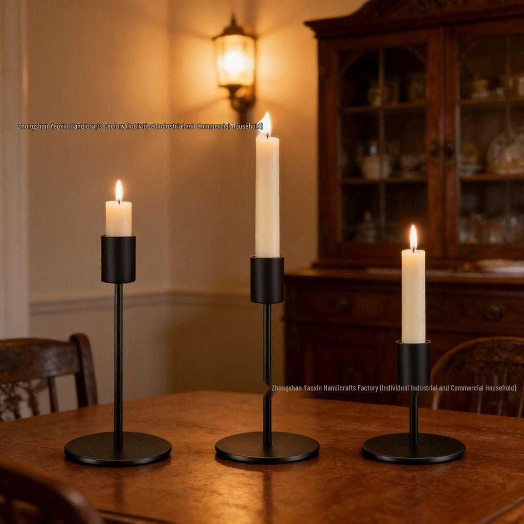 European Style Gold Iron Art Metal Candlestick Ornament