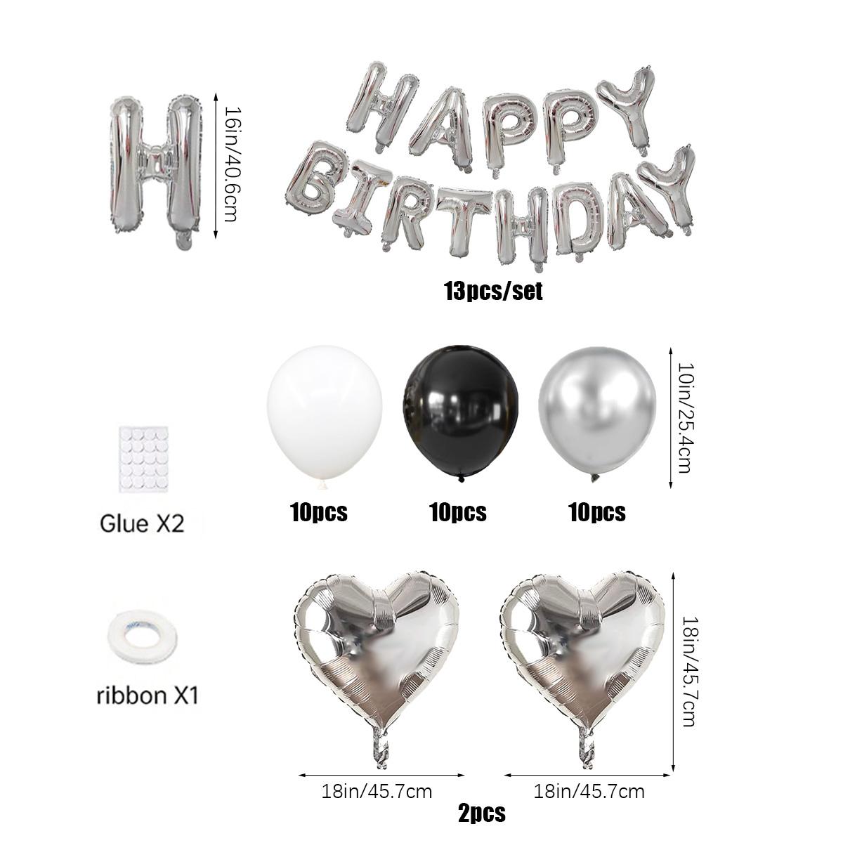 

Черный и белый серебристый воздушный шар с надписью «Любовь» набор воздушных шаров с надписью «С днем рождения», композиция для вечеринки по случаю дня рождения для мужчин и женщин, часть для юбилея Other