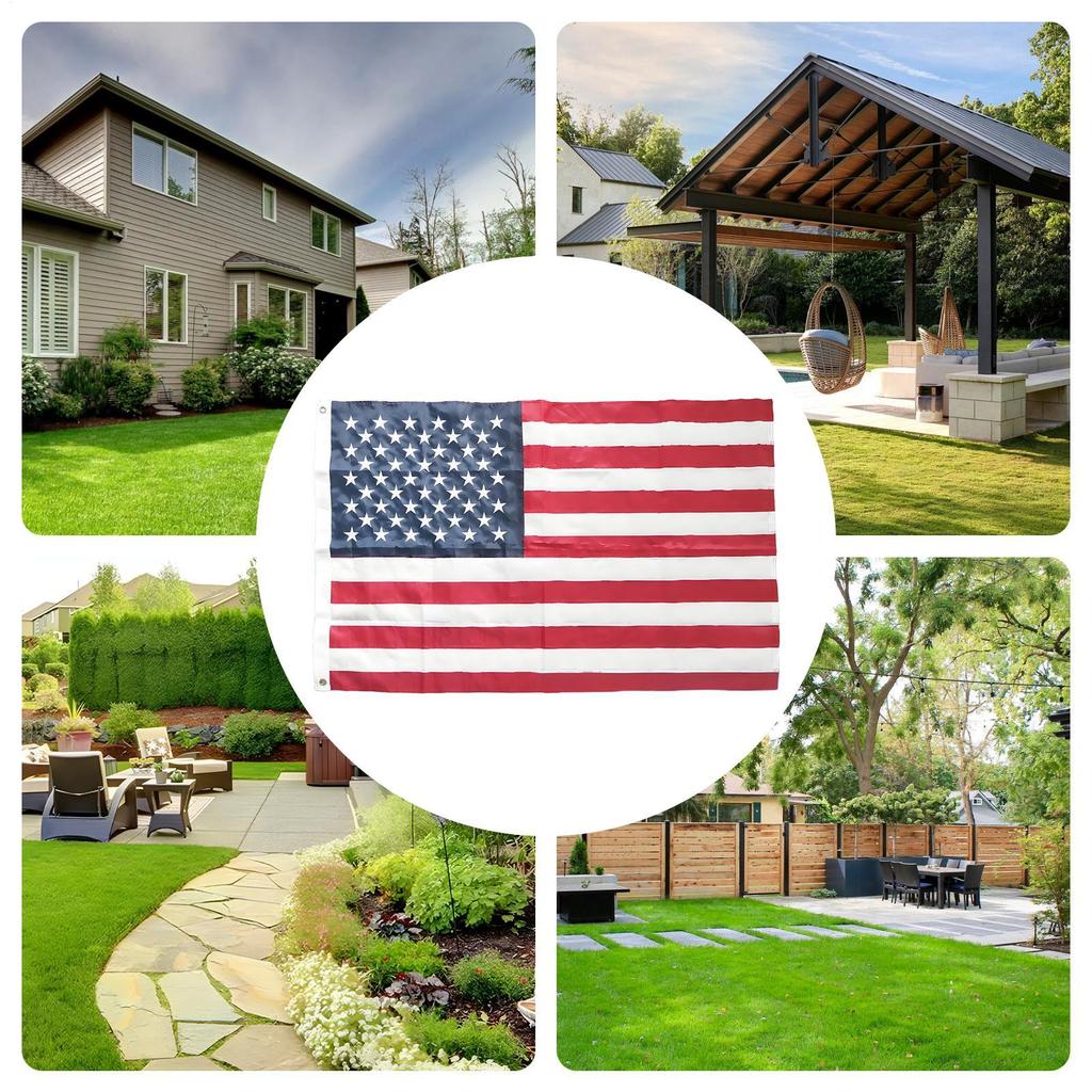 Classroom Flags National Polyester Flag Embroidered Stars Fade Resistant Brass Grommets Decorations For Christmas Holiday Garden