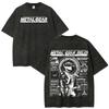 GAME MSG1 Metal Gear Solid Snake Vintage Washed T-shirts Men Women Clothing Casual Oversized Short Sleeve T Shirt Streetwear