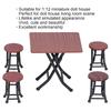 Collapsible Miniature Table And Chairs Set Realistic 1/12 Dollhouses Accessories With Detailing