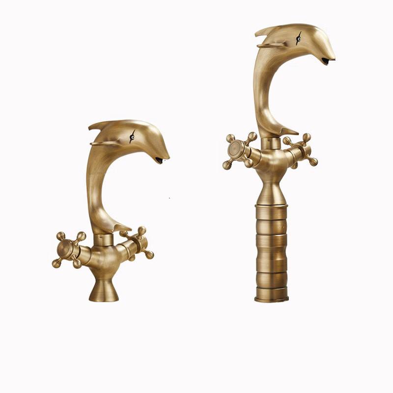 TLXT Retro Dolphin Bathroom Basin Mixer Faucet