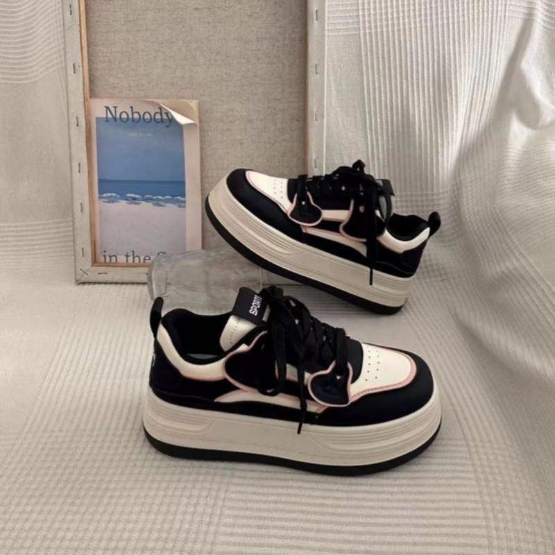 Fashion School Women Student Casual Shoes Autumn Lace-up Platform Woman's Skateboard Shoes Outdoor Wear-resistant Flats Sneakers Korean