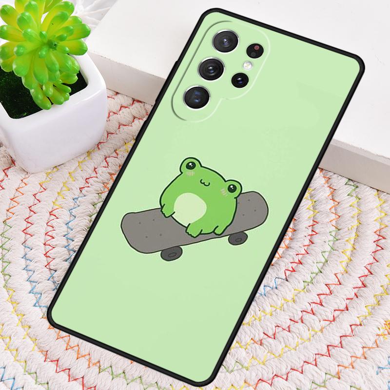 Frog Skateboard Cute Kawaii Phone Case for Samsung Galaxy note 10 pro S26 Ultra S23 S24 FE S25 S21 S22 PLUS shockproof Cove