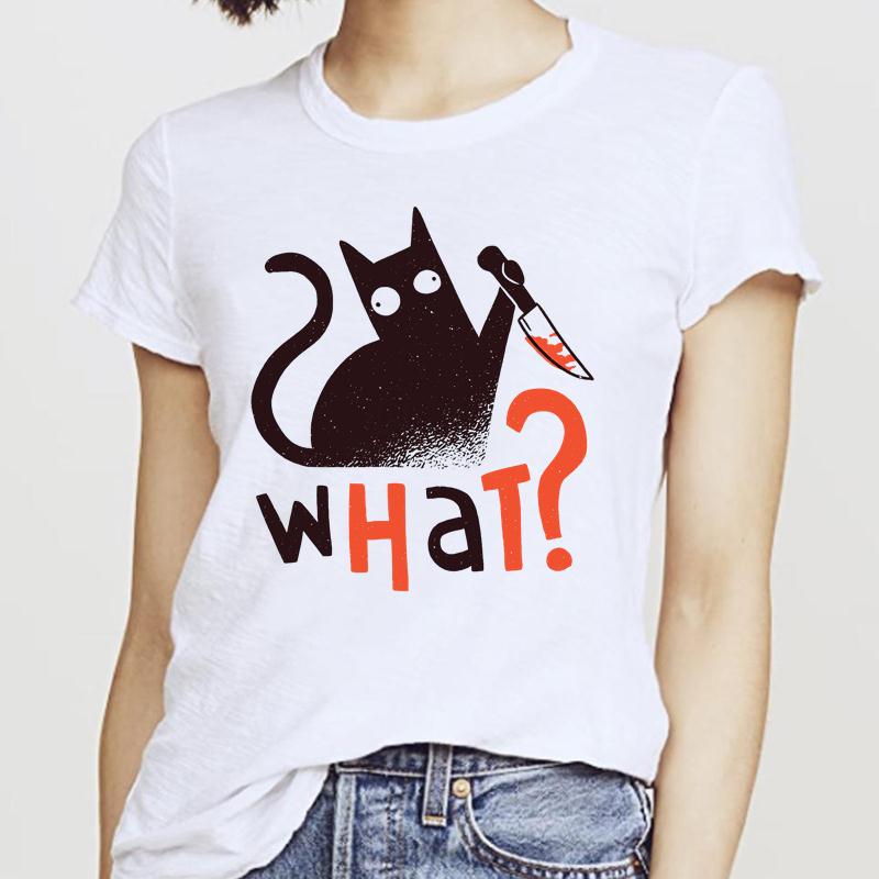 Women T-Shirts Cat Sweet New 2025 Fall Halloween Short Sleeve T-Shirt Female Harajuku Thanksgiving Graphic Oversized Tshirt Tops