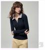 Women's Color Block Henley Polo Long Sleeve Slim Fit T-Shirt (Autumn 2025 Collection)