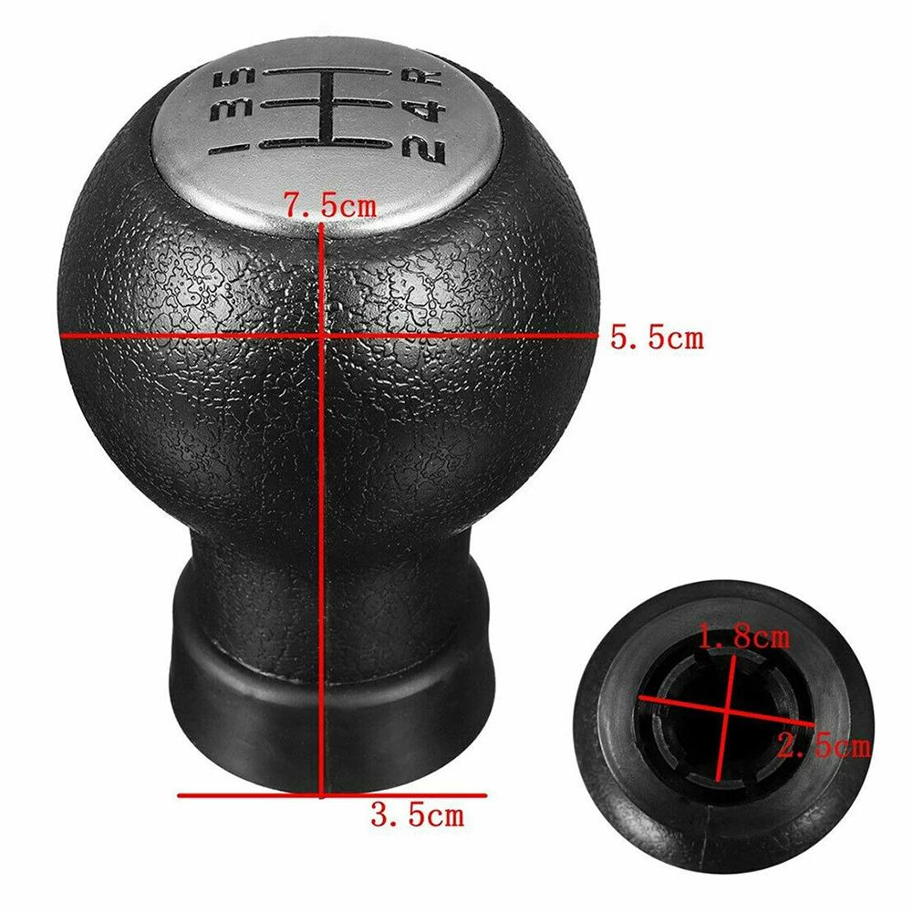 5 Speed Gear Shift Knob Plastic Auto Replacement Parts Black & Silver Gear Shift Knob 5 Speed Auto Replacement Parts