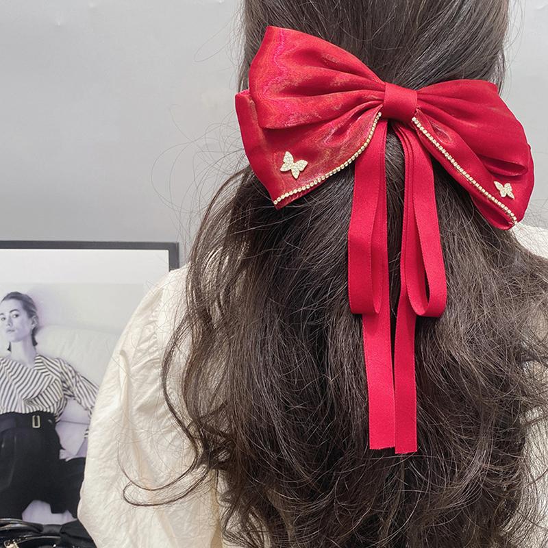 Bow Ribbon Barrette For Women Girls Simple Bow Hairpins Wedding Hair Accessories Elegant Temperament Hair Clips Gifts