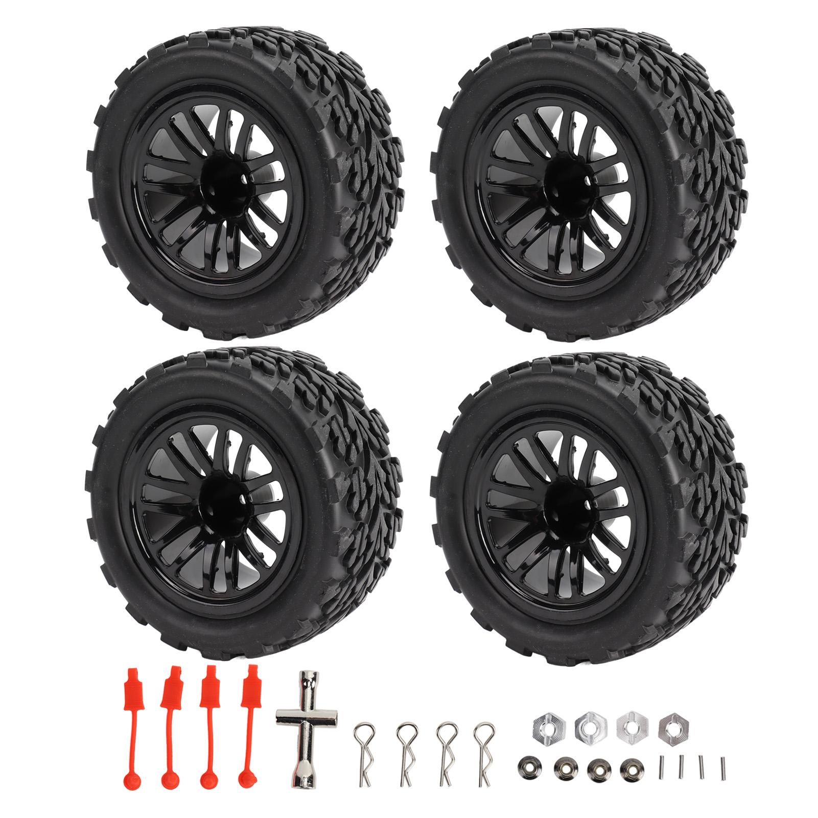 

4PCS RC Tires 12mm Hex Off Road Short Course Truck Tyres 110 for TRAXXAS SLASH Black