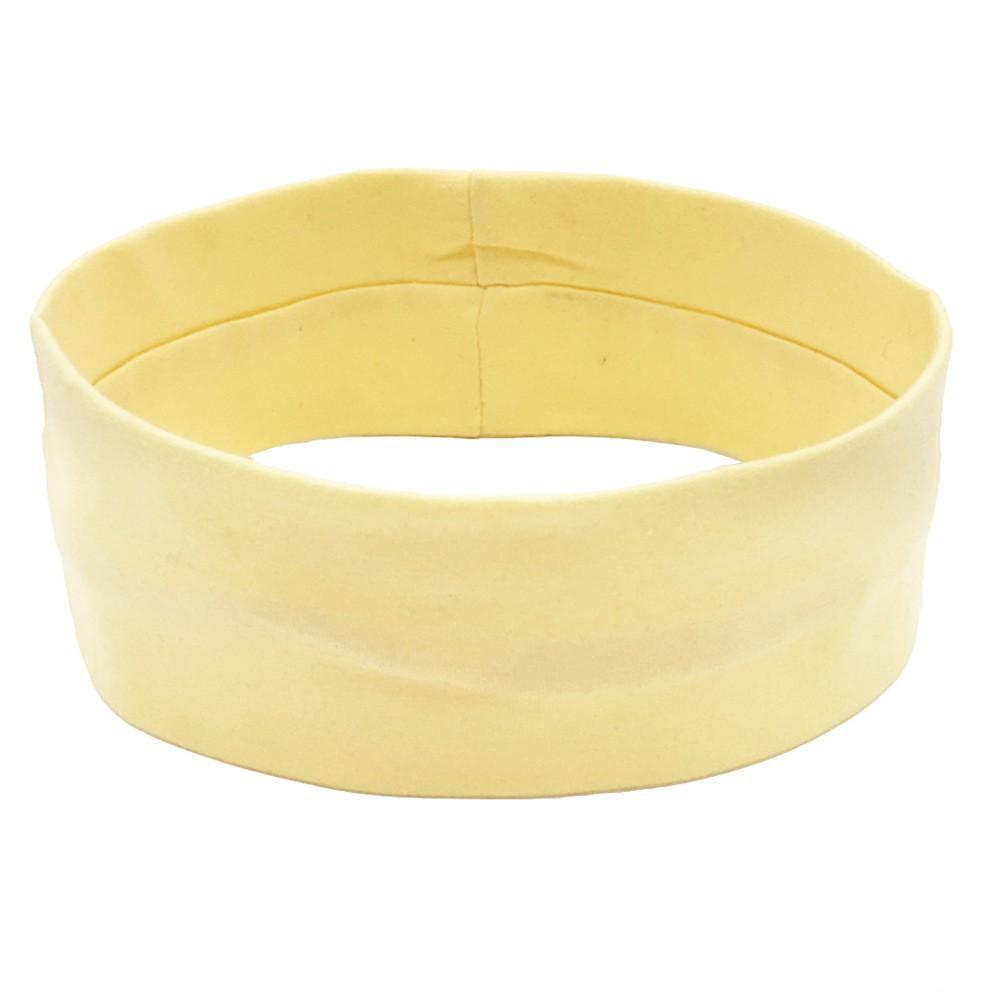 

Модная однотонная эластичная повязка на голову для занятий йогой, фитнесом, молочным шелком, впитывающая повязка на голову для эффективных тренировок, аксессуары светло-желтого