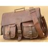 Vintage Laptop Messenger Briefcase Bag Satchel  Dark Brown Men's Leather