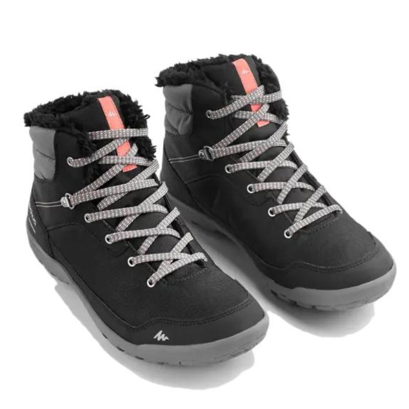 DECATHLON SH100 Wear-Resistant Waterproof And Breathable Warm Mid-Top Outdoor Shoes Women's Black