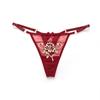 Breathable Girls Flower Embroidery Low waist Intimates Ladies Bandage Thongs Lace Bow Panties Women  T-back Seamless  Briefs