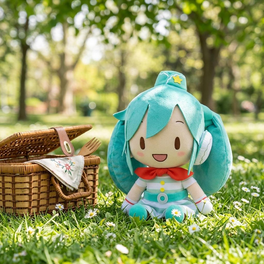 Miku Fuwa Petit Stewardess Air Hostess 32cm Sitting Plush Doll Authentic Genuine Original PP Cotton Filled Stuffed Toy