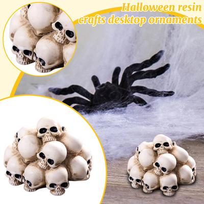 Jednolity Kolor - Stos Szkieletów Halloweenowy Horror Szkielet Kreatywna Dekoracja Sceny Akcesoria Małe Ozdoby na Biurko Rękodzieło DIY z Żywicy