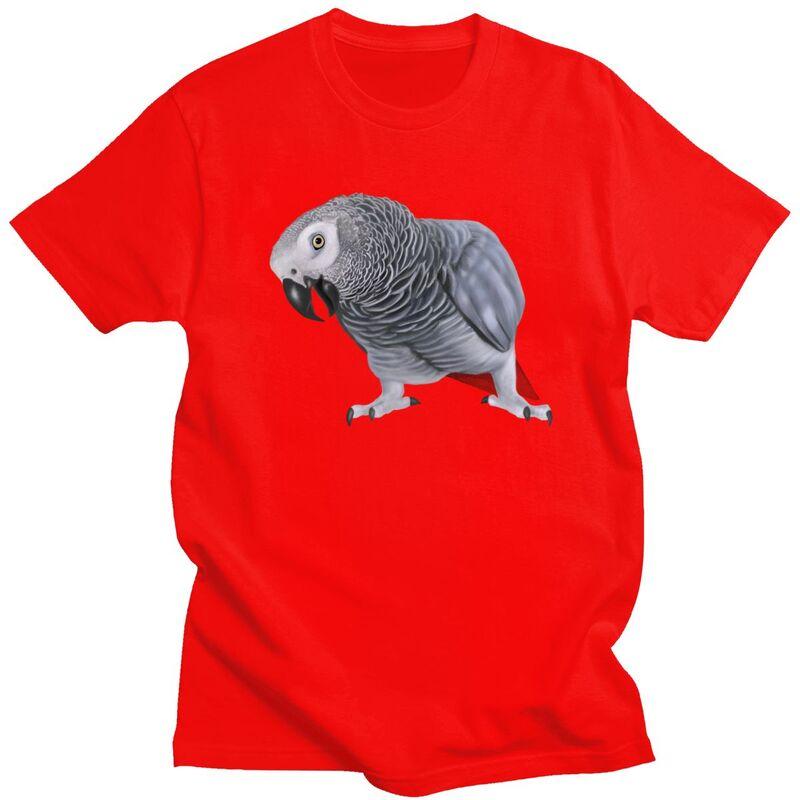 

Custom African Grey Parrot T Shirt Men Short Sleeve 100 Cotton Tshirt Cockatiel Psittacine Bird Tees Streetwear Tshirts S