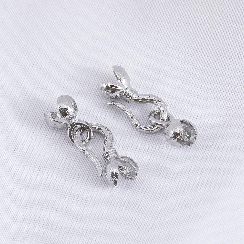 1pc Handmade 18K Gold Silver Plated Fastener Bail Connector Clasps Accessories End Clasps Needlework Pearls Beads Jewelry Making