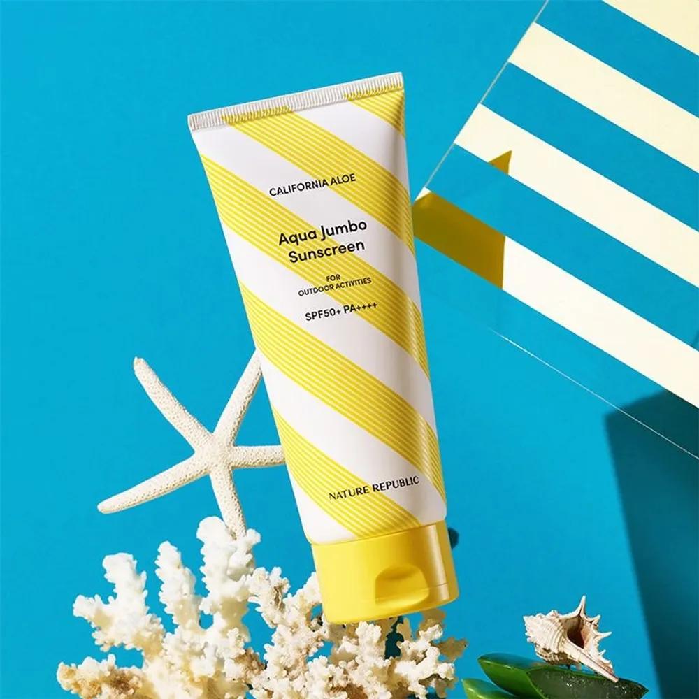 250ml Large Size Nature Republic California Aloe Aqua Jumbo Sun Lotion SPF50+ PA++++