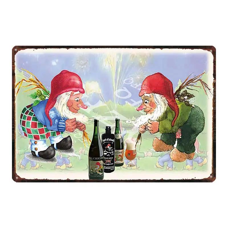 Chouffe Beer Retro Metal Tin Sig Vintage Plate Wall Pub Restaurant Bathroom Decorations For Home Art Decor Iron Poster DU-4910A