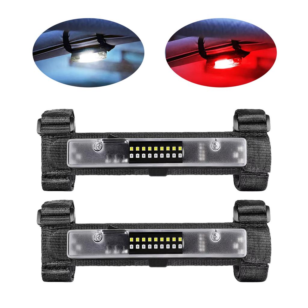 ATV Accessories Roll Bar Cage Mount Dome Lamp UTV Interior Dome Light with Switches Bi Color LED Lights Easy Installation