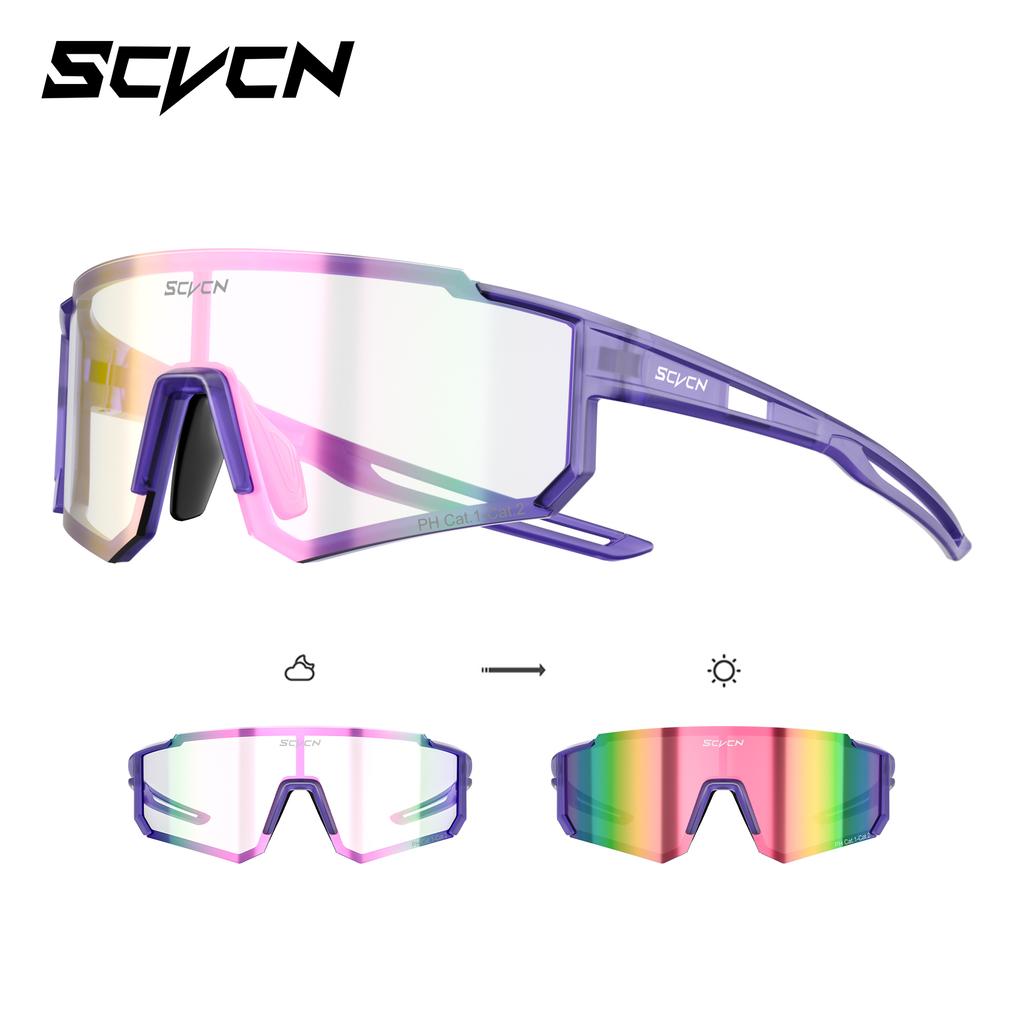 SCVCN Photochromic Hiking Eyewear Cycling Glasses Sunglasses for Men Cycling Road Mountain Bike Glasses Women Casual Windproof
