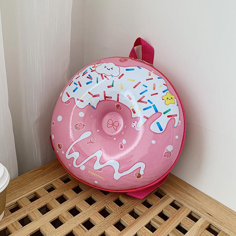Pattern Cute Cartoon Donut Shaped Large Capacity Children Backpack For School