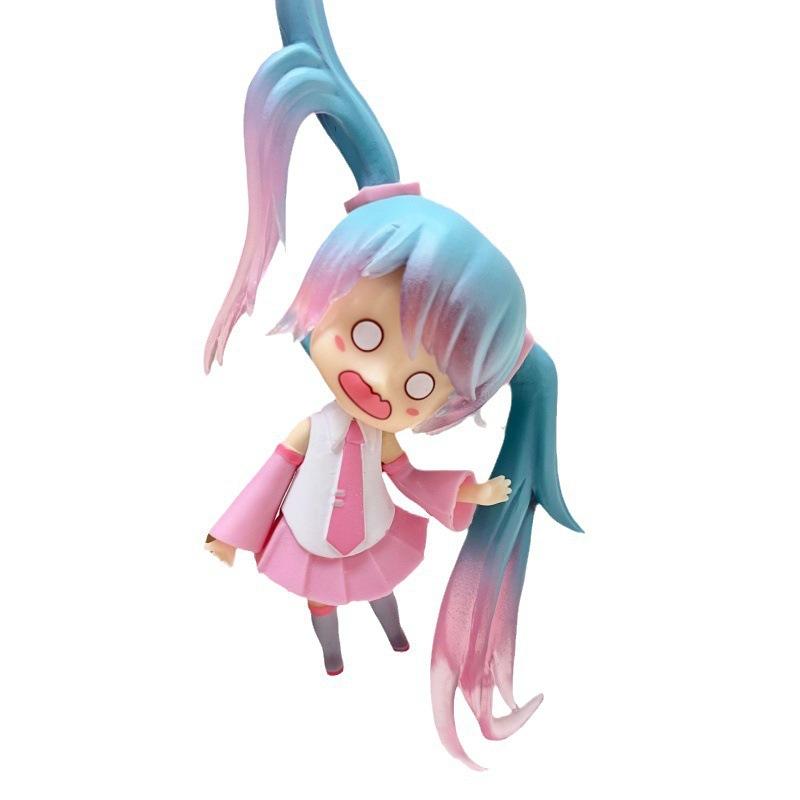 11CM Hatsune Miku Anime Figur Ängstliches Gesicht Kreative Dekoration Anhänger Süßes Mädchen Tasche Anhänger PVC Cartoon Modell Spielzeug Geschenk