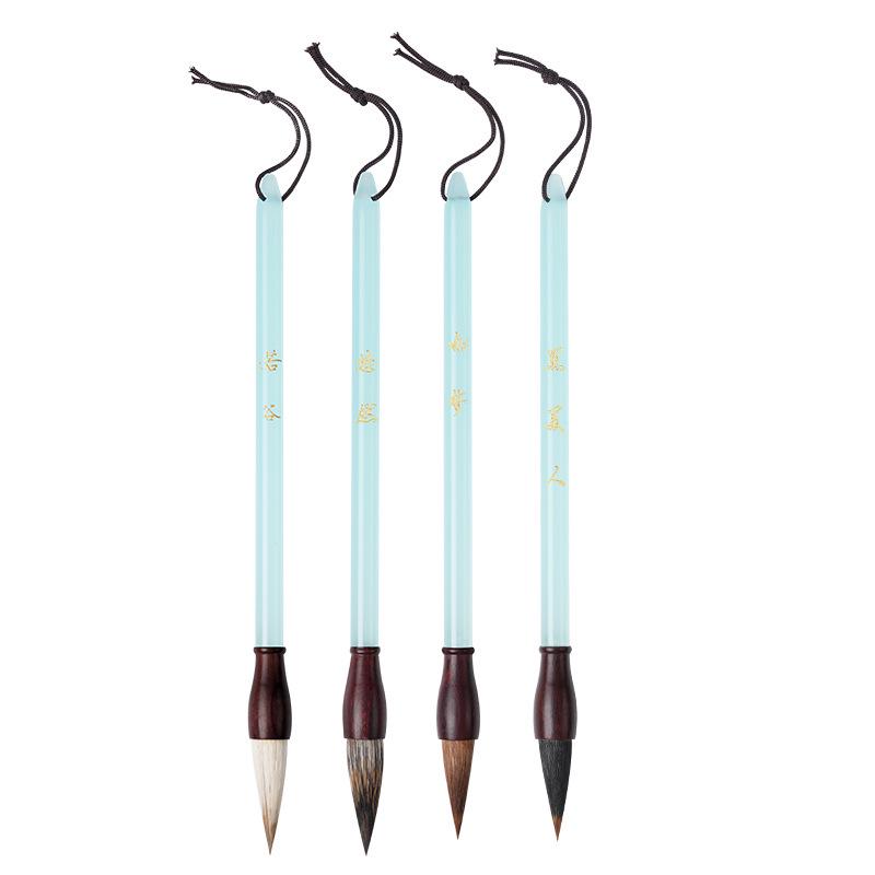 Professional Mixed Bristle Brush Pen Set (Wolf & Purple Hair) for Calligraphy, Painting, and Practice Writing